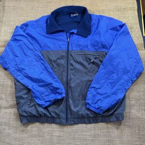 Vintage 90s Patagonia Men's Blue/Black Full Zip Nylon Windbreaker Size 2X